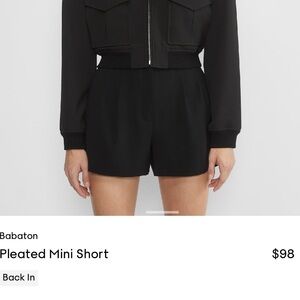Aritzia Babaton Pleated Mini Short